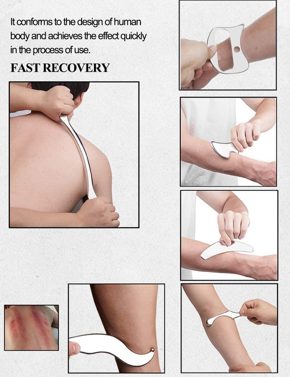 Stainless Steel Scraping Massage Tool Set for IASTM Gua Sha - BodyPROFitness